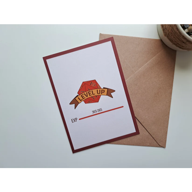 Greeting card Level up EXP + envelope