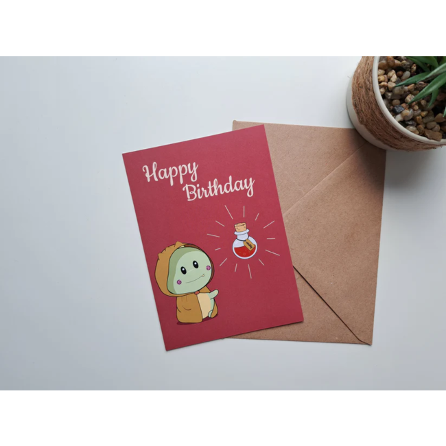 Greeting card Happy birthday vitality potion + envelope