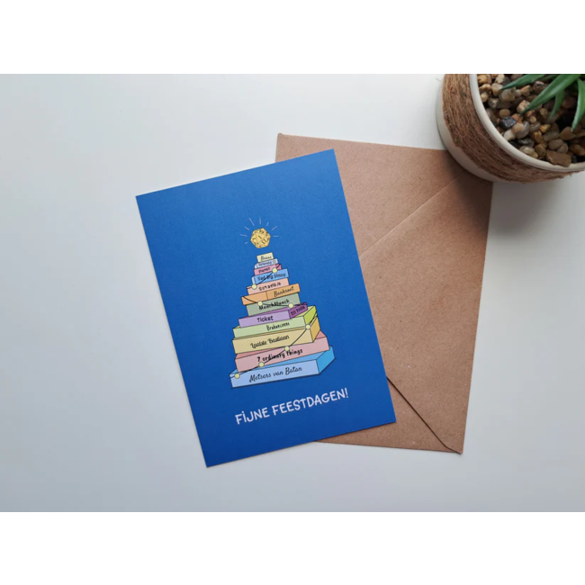 Wenskaart Boardgame Christmas tree + envelop