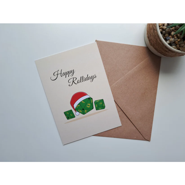 Greeting card Happy Rollidays + envelope