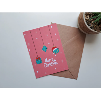 GummyPinkGraphics Greeting card Dice Decoration + envelope