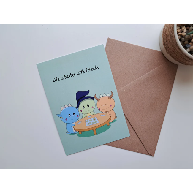 Greeting card Life is better with friends + envelope