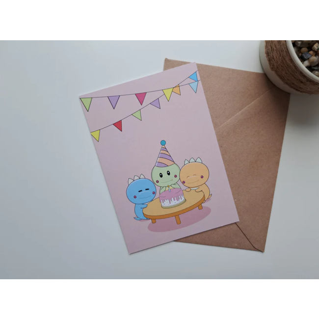 Greeting card Birthday party + envelope