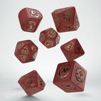 Dragons Modern Dice Set Red & gold (7)