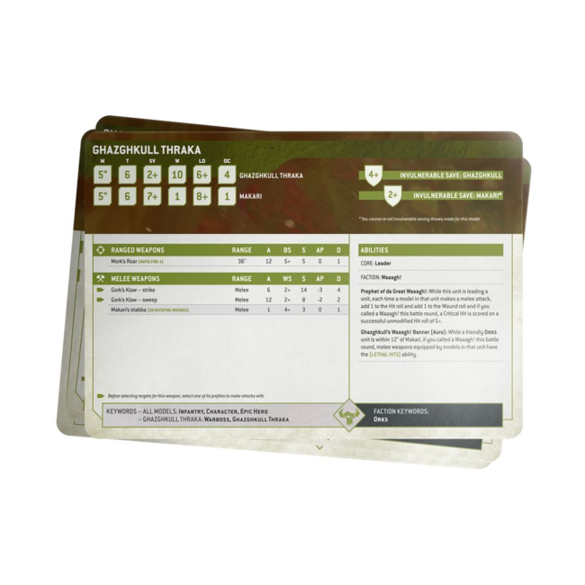 DATASHEET CARDS: ORKS