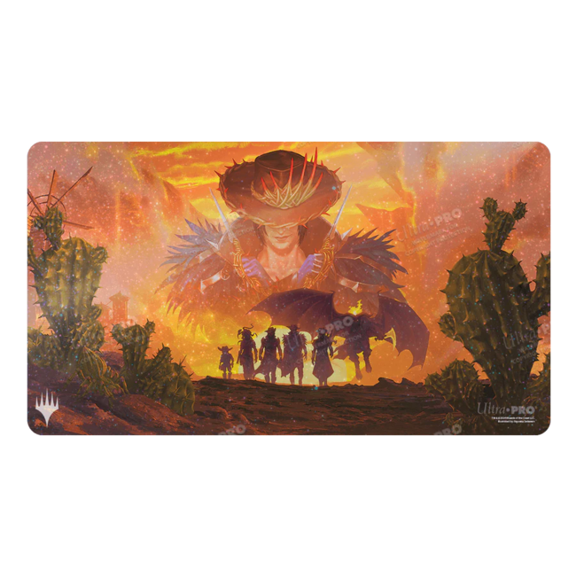 Outlaws of Thunder Junction Gang Silhouette - AR Enhanced Holofoil Standard Gaming Playmat for Magic: The Gathering