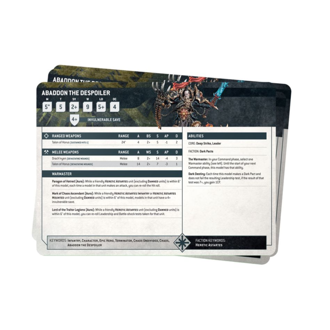 DATASHEET CARDS: CHAOS SPACE MARINES (ENG)