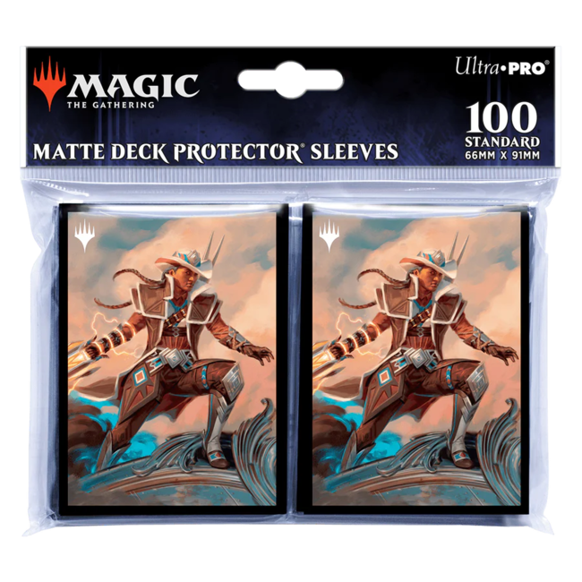 Outlaws of Thunder Junction Annie Flash, The Veteran Key Art - 100ct Deck Protector Sleeves for Magic: The Gathering