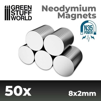 Green Stuff World GSW Neodymium Magnets 8x2mm - 50 units (N35)