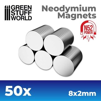 Green Stuff World GSW Neodymium Magnets 8x2mm - 50 units (N52)