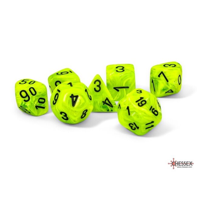 Vortex® Mega-hedral Bright Green/black Dobbelsteenset (7 stuks) CHX-22430