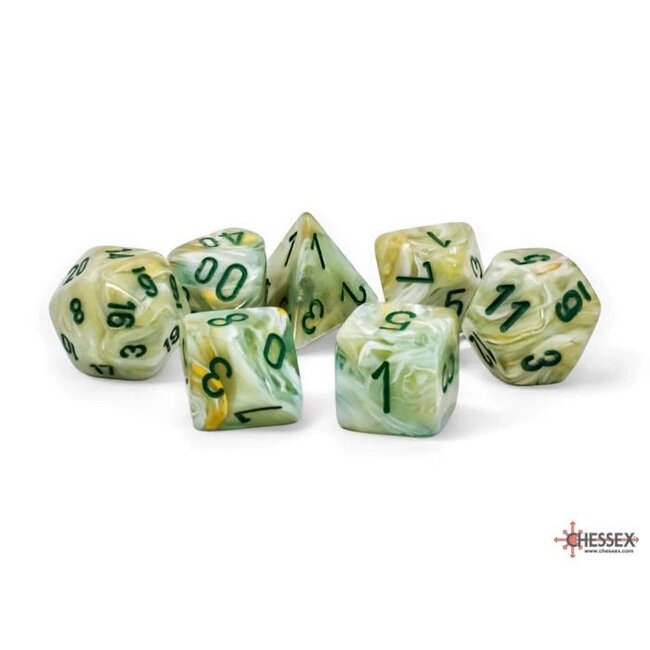 Marble Mega-hedral Green/dark green Dobbelsteenset (7 stuks) CHX-22409