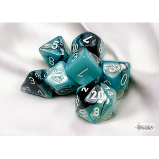 Chessex Gemini Polyhedral 7-Die sets Black-Shell W/white