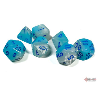 Chessex Gemini Polyhedral 7-Die Set Pearl Turqoise-white/blue