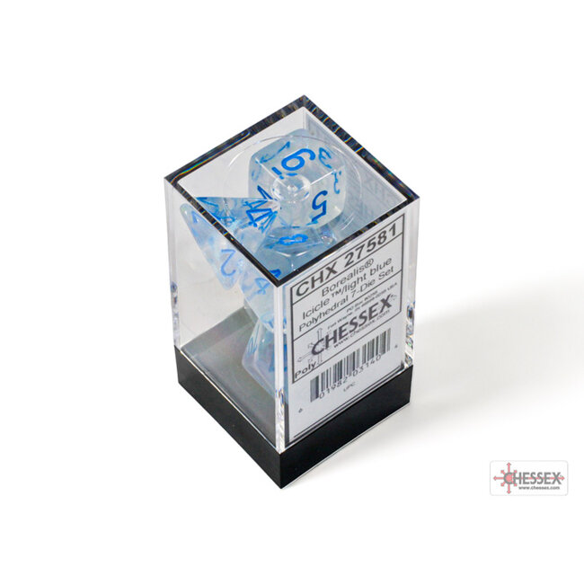 Chessex Borealis Polyhedral Icicle/light blue Luminary 7-Die Set
