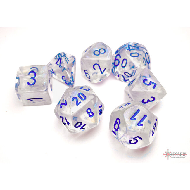 Chessex Borealis Polyhedral Icicle/light blue Luminary 7-Die Set