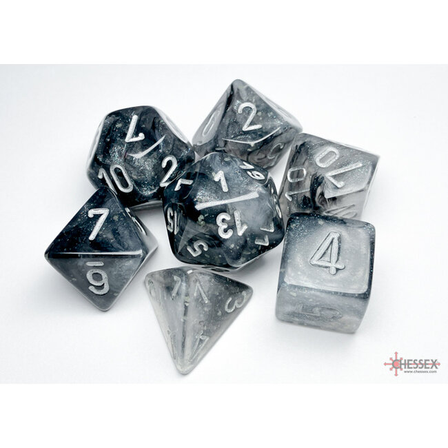 Chessex Borealis Polyhedral Light Smoke/silver Luminary 7-Die Set