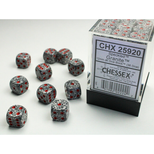 Granite Speckled D6 12mm Dobbelsteen Set (36 stuks)