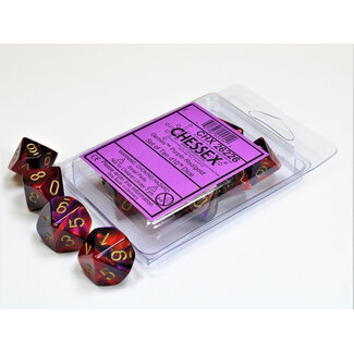 Chessex Copy of Gemini Gold-Green/white D10 Dobbelsteen Set (10 stuks)