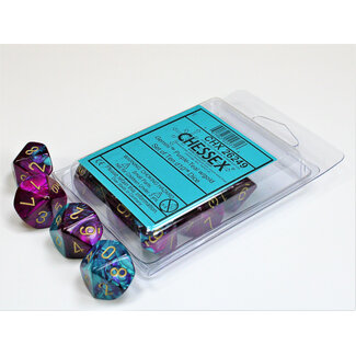 Chessex Copy of Gemini Black-Shell/white D10 Dobbelsteen Set (10 stuks)