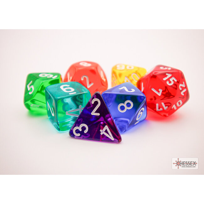 Prism Translucent GM & Beginner Player Polydice Dobbelsteen Set (7 stuks)