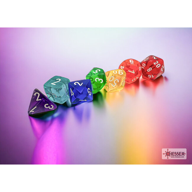 Prism Translucent GM & Beginner Player Polydice Dobbelsteen Set (7 stuks)