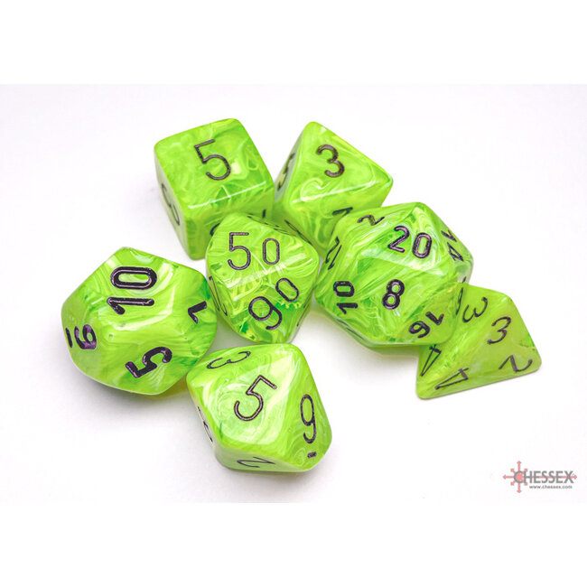 Vortex Green/gold Polydice Dobbelsteen Set (7 stuks)