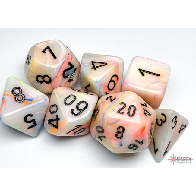 Festive Circus/black Polydice Dobbelsteen Set (7 stuks)