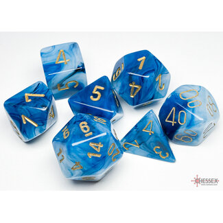 Chessex Phantom Teal/gold Polydice Dobbelsteen Set (7 stuks)