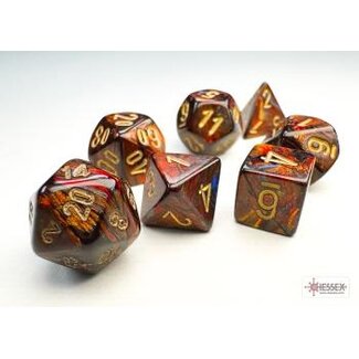 Scarab® Mini-hedral™ Scarlet/gold 7-Die Set