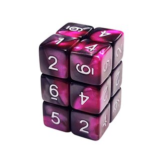 12x D6 16mm Dice - Purple Swirl