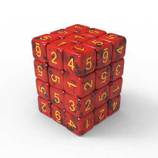 Green Stuff World Dice D6 12mm Color RED/BLACK Marble (36pc pack)