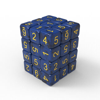 Green Stuff World /Dice D6 12mm Color BLUE Marble (36pc pack)