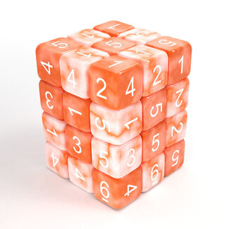 Green Stuff World Dice D6 12mm Color ORANGE Marble (36pc pack)