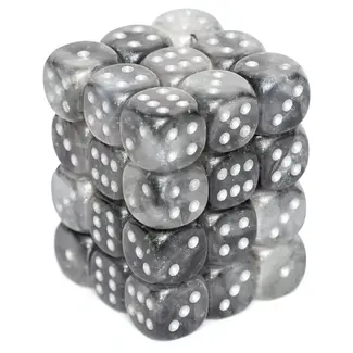 Borealis: 12Mm D6 Light Smoke/Silver - Luminary Dice Block (36 Dice)