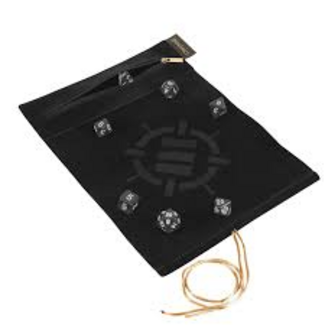 ENHANCE Roll on a Scroll™ Dice Rolling Mat & 7pc Acrylic Dice Set Black