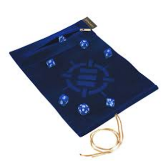 ENHANCE Roll on a Scroll™ Dice Rolling Mat & 7pc Acrylic Dice Set Blue
