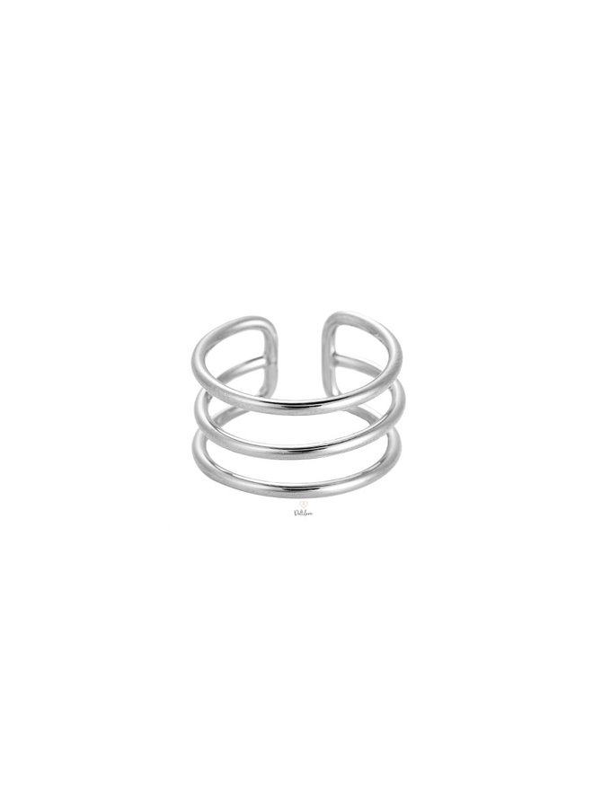 TRIPLE LINES RING - SILVER