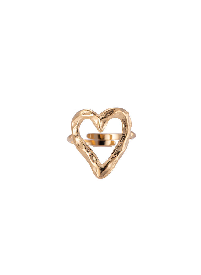 ROUGH HEART RING - GOLD