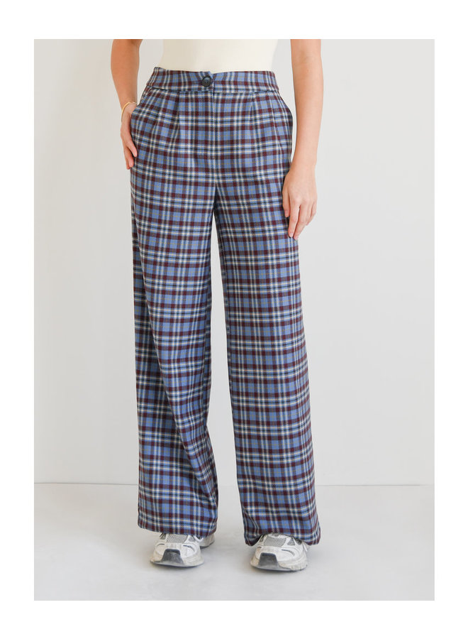 LILY CHECKERED TROUSERS BLUE