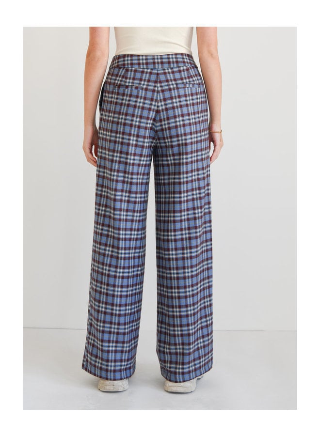 LILY CHECKERED TROUSERS BLUE