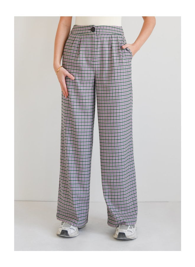 LILY CHECKERED TROUSERS GREEN/ PURPLE