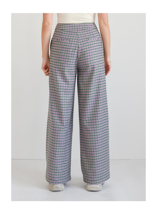 LILY CHECKERED TROUSERS GREEN/ PURPLE
