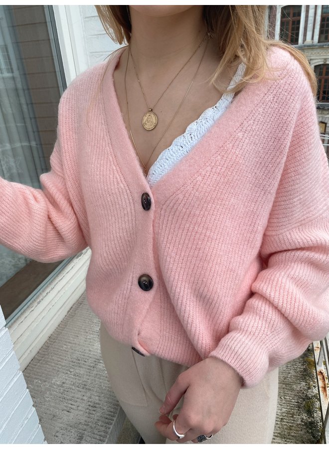 LE TREND - LUNA CARDIGAN CANDY PINK