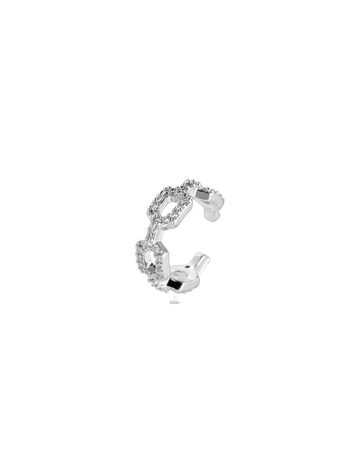 SHINING CHAIN EAR CUFF - SILVER