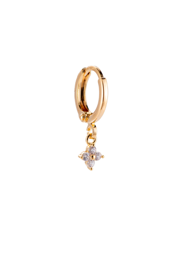 TINY FLOWER PLATED EARRING - GOLD