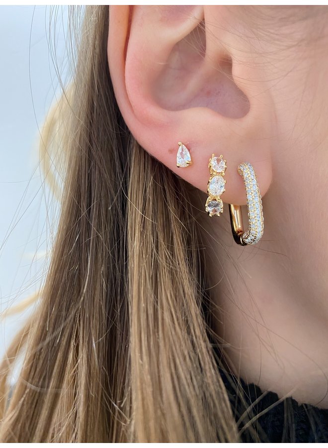 REAGAN GOLD-PLATED STUD EARRING