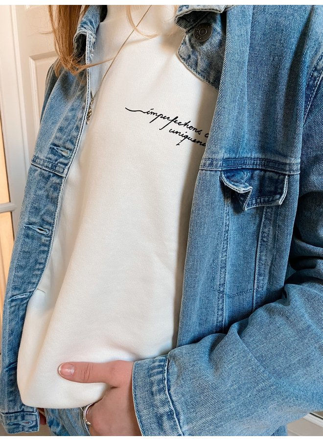 QUOTE PRINTED SWEATER