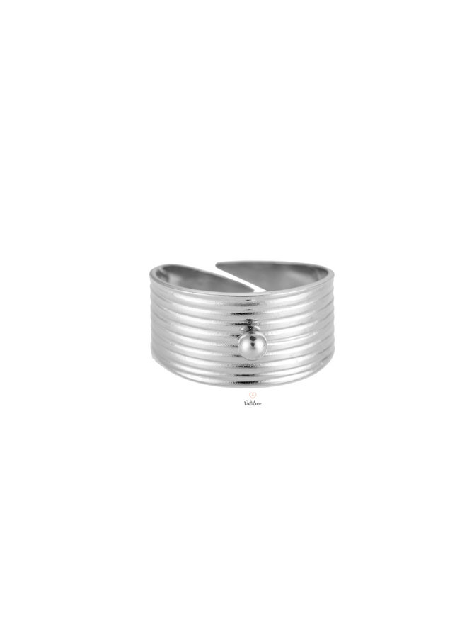 OPENING STAINLESS STEEL RING - SILVER