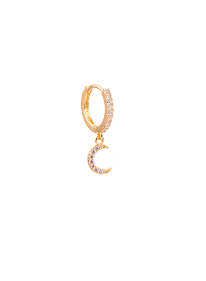 SHINING MOON PLATED EARRING